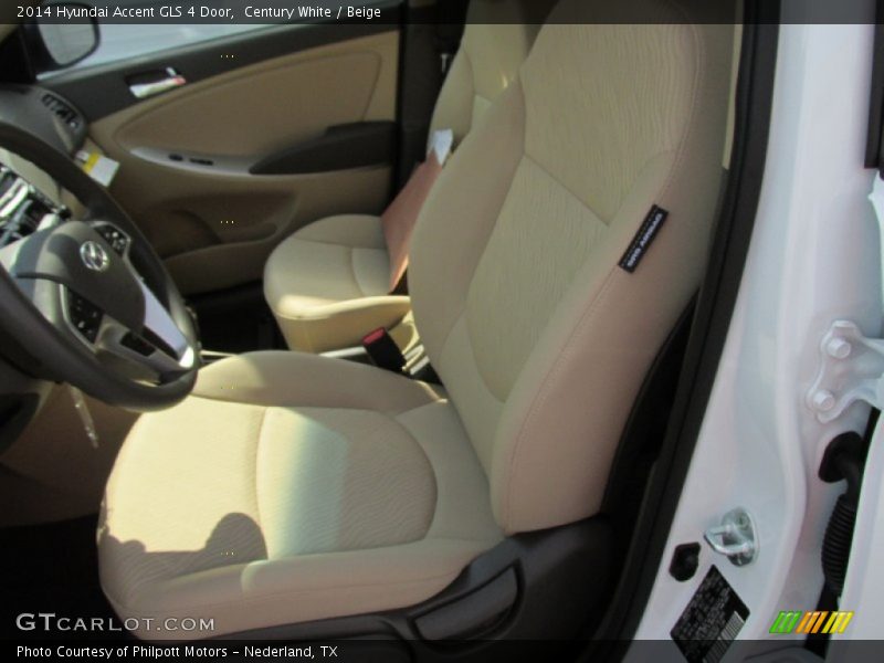 Century White / Beige 2014 Hyundai Accent GLS 4 Door