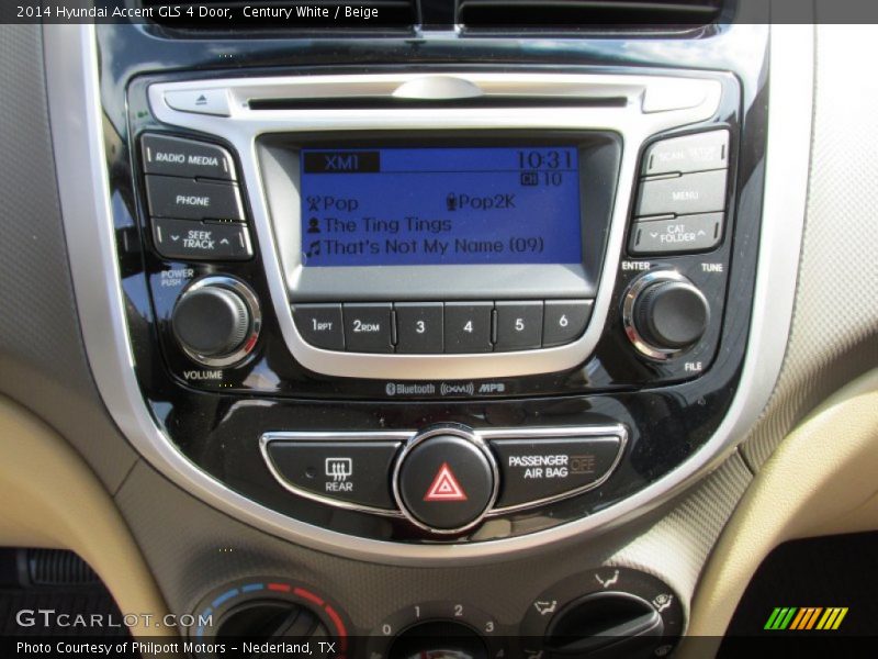 Century White / Beige 2014 Hyundai Accent GLS 4 Door