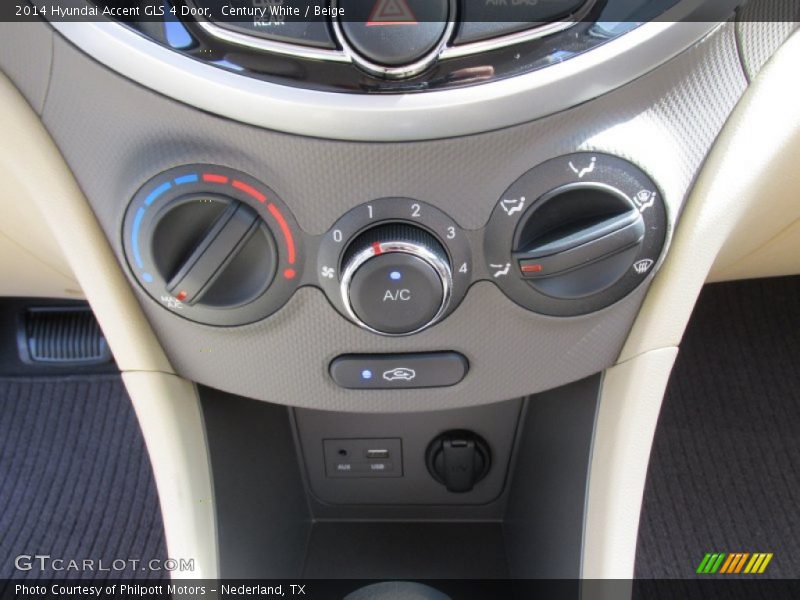 Century White / Beige 2014 Hyundai Accent GLS 4 Door