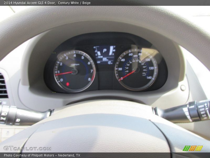 Century White / Beige 2014 Hyundai Accent GLS 4 Door