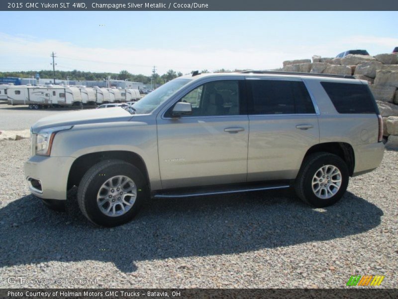 Champagne Silver Metallic / Cocoa/Dune 2015 GMC Yukon SLT 4WD