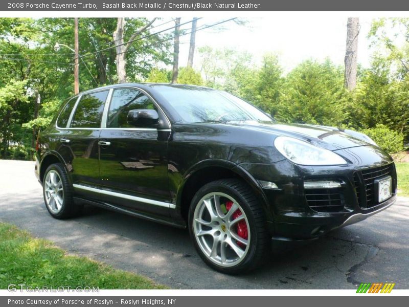 Basalt Black Metallic / Chestnut/Black Natural Leather 2008 Porsche Cayenne Turbo