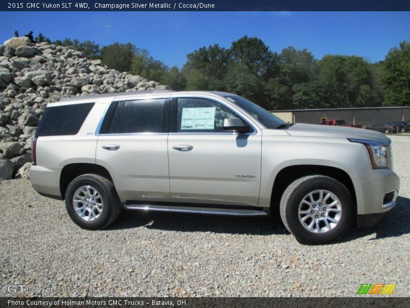 Champagne Silver Metallic / Cocoa/Dune 2015 GMC Yukon SLT 4WD