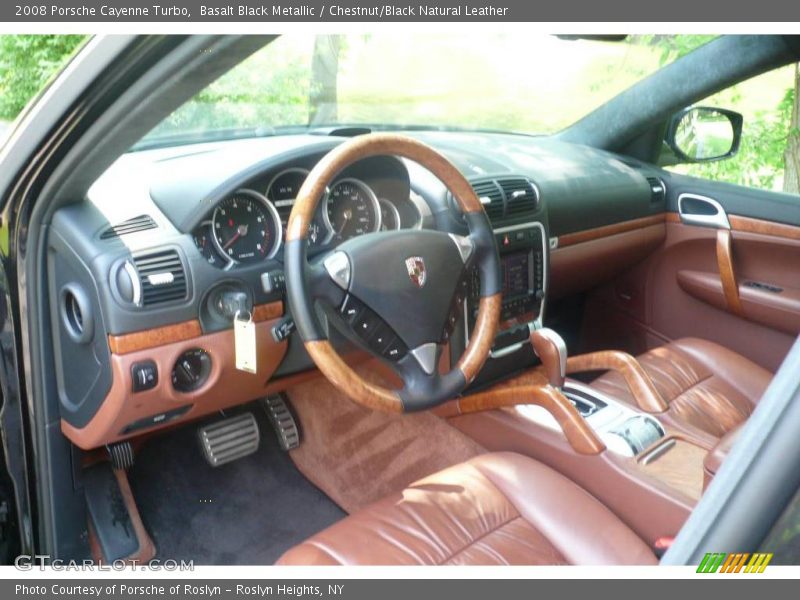 Basalt Black Metallic / Chestnut/Black Natural Leather 2008 Porsche Cayenne Turbo