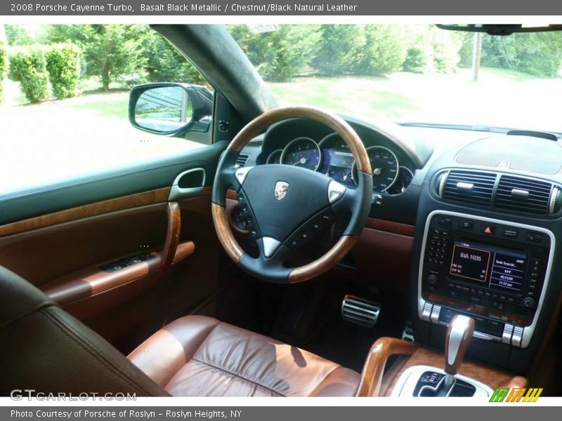 Basalt Black Metallic / Chestnut/Black Natural Leather 2008 Porsche Cayenne Turbo