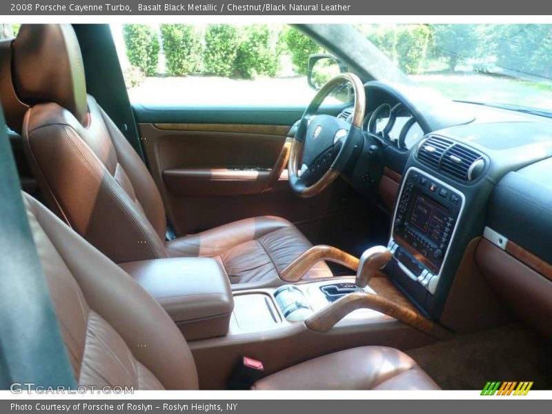 Basalt Black Metallic / Chestnut/Black Natural Leather 2008 Porsche Cayenne Turbo
