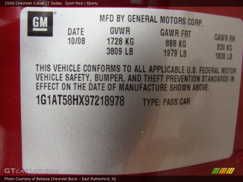 Sport Red / Ebony 2009 Chevrolet Cobalt LT Sedan