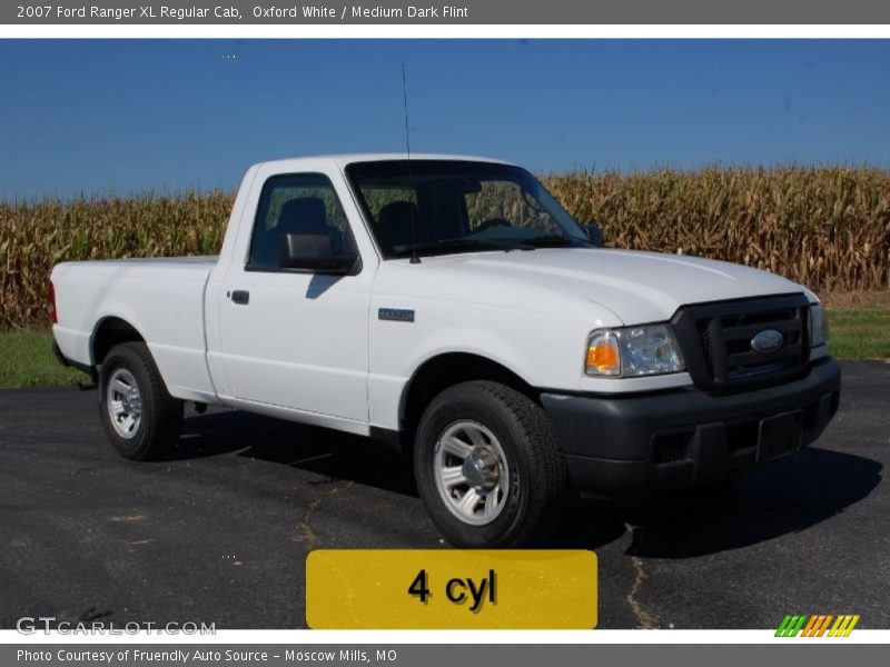 Oxford White / Medium Dark Flint 2007 Ford Ranger XL Regular Cab