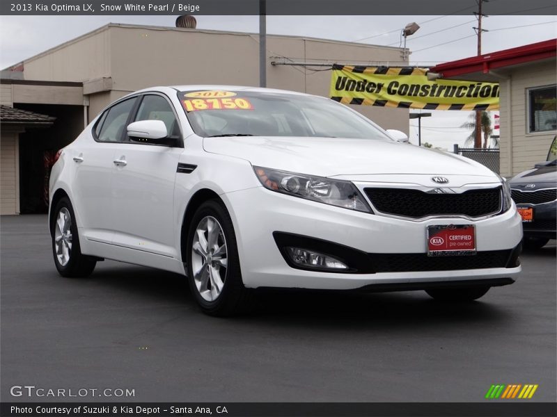 Snow White Pearl / Beige 2013 Kia Optima LX