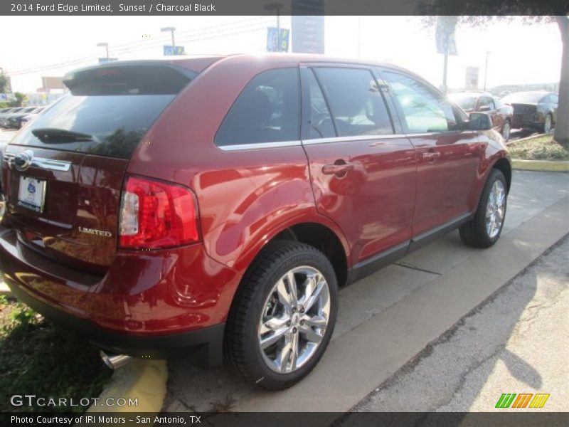 Sunset / Charcoal Black 2014 Ford Edge Limited