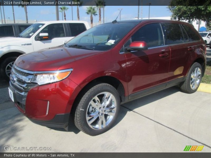 Sunset / Charcoal Black 2014 Ford Edge Limited