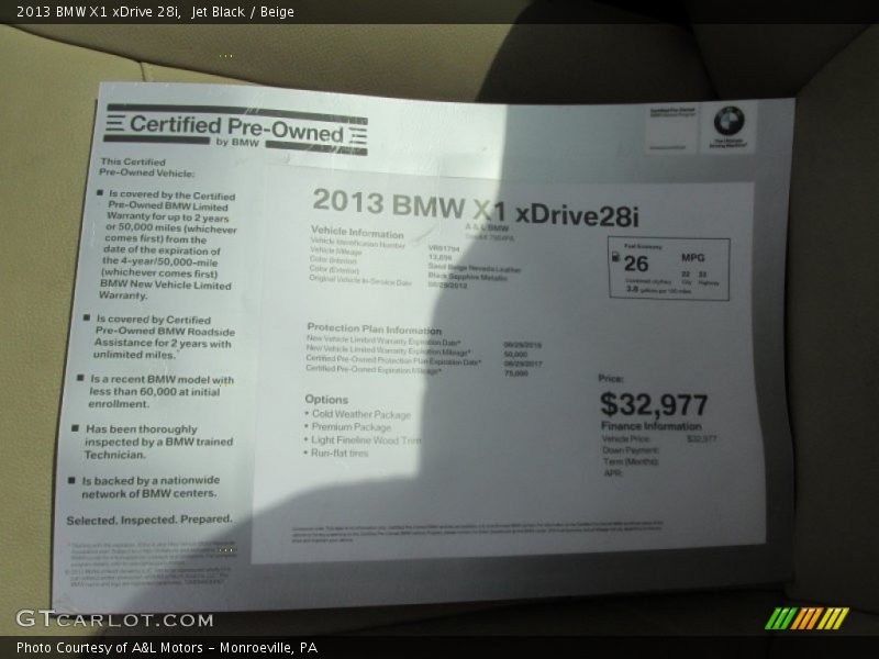 Jet Black / Beige 2013 BMW X1 xDrive 28i