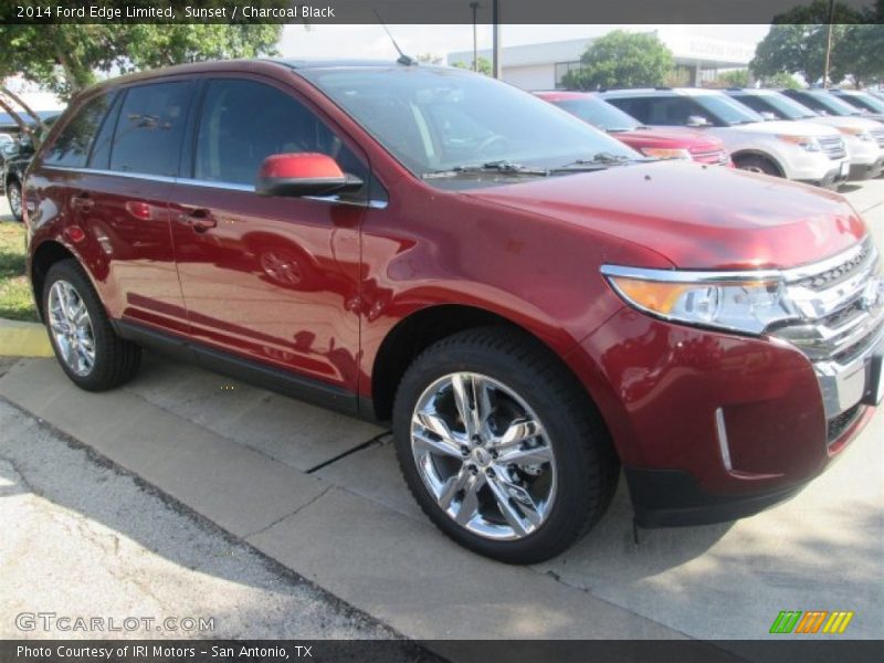 Sunset / Charcoal Black 2014 Ford Edge Limited
