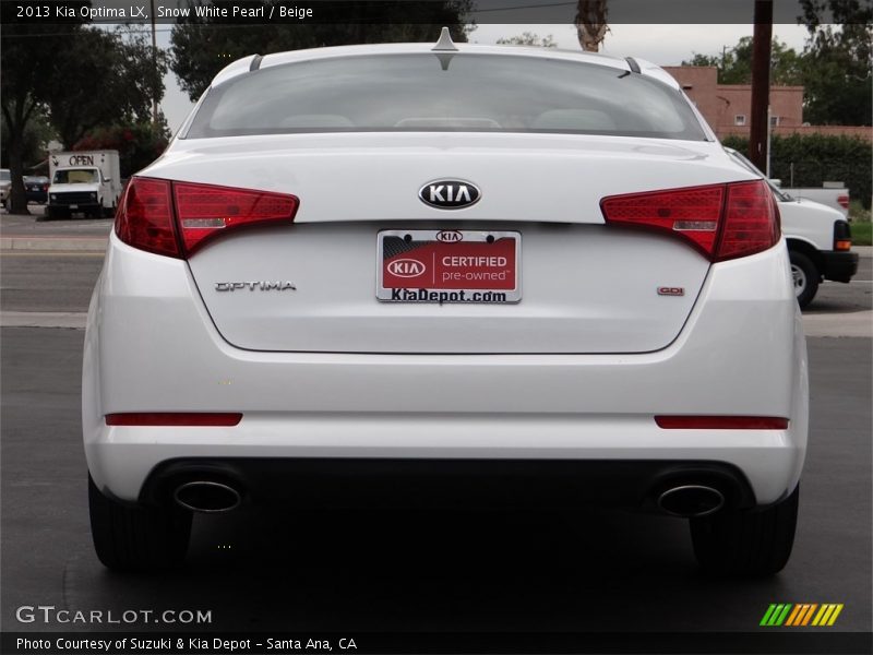 Snow White Pearl / Beige 2013 Kia Optima LX