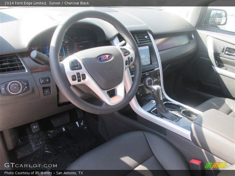 Sunset / Charcoal Black 2014 Ford Edge Limited