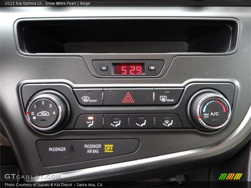Snow White Pearl / Beige 2013 Kia Optima LX
