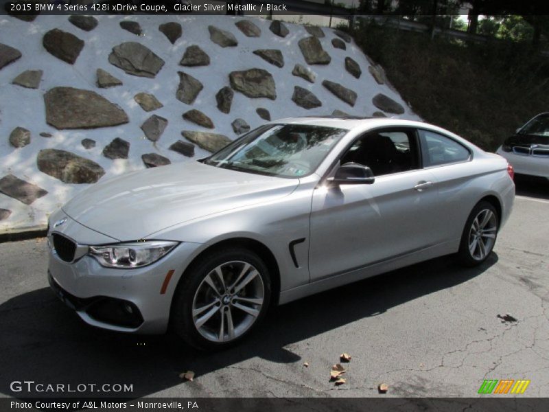 Glacier Silver Metallic / Black 2015 BMW 4 Series 428i xDrive Coupe