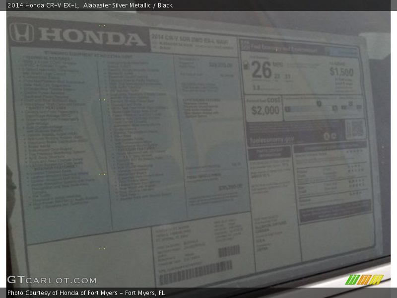 Alabaster Silver Metallic / Black 2014 Honda CR-V EX-L