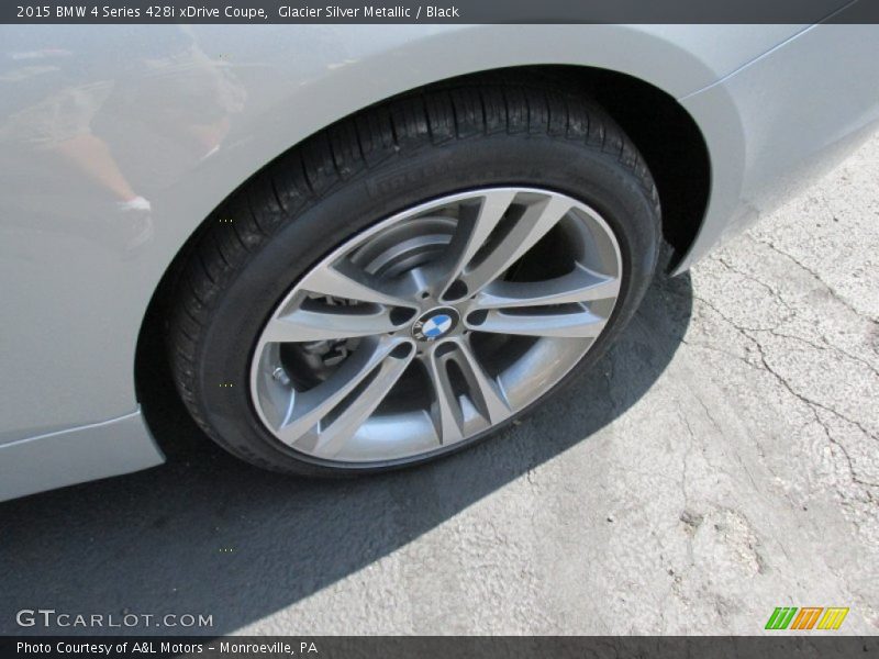 Glacier Silver Metallic / Black 2015 BMW 4 Series 428i xDrive Coupe