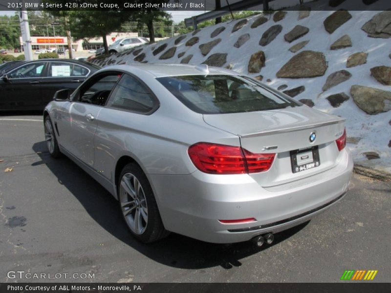 Glacier Silver Metallic / Black 2015 BMW 4 Series 428i xDrive Coupe