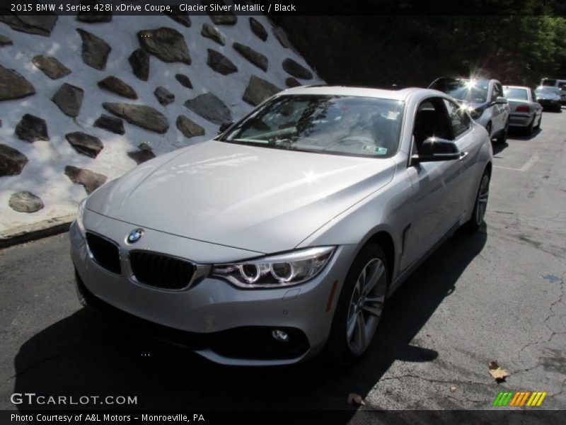 Glacier Silver Metallic / Black 2015 BMW 4 Series 428i xDrive Coupe