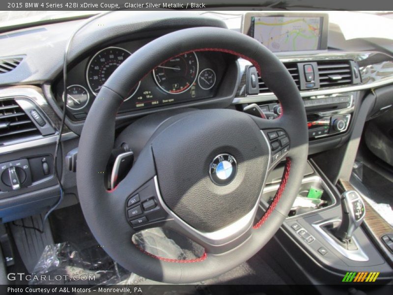 Glacier Silver Metallic / Black 2015 BMW 4 Series 428i xDrive Coupe