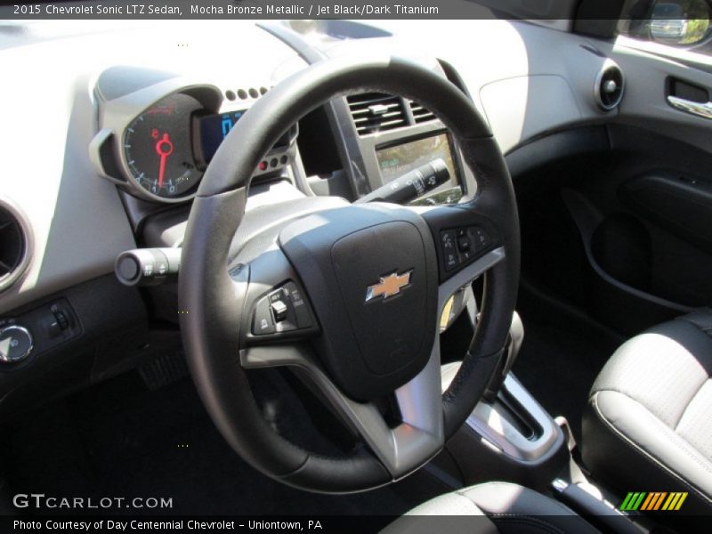 Mocha Bronze Metallic / Jet Black/Dark Titanium 2015 Chevrolet Sonic LTZ Sedan