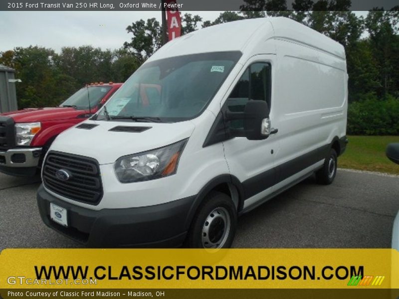 Oxford White / Pewter 2015 Ford Transit Van 250 HR Long