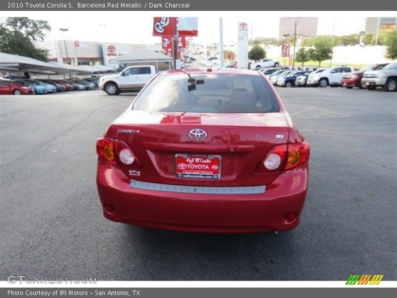 Barcelona Red Metallic / Dark Charcoal 2010 Toyota Corolla S