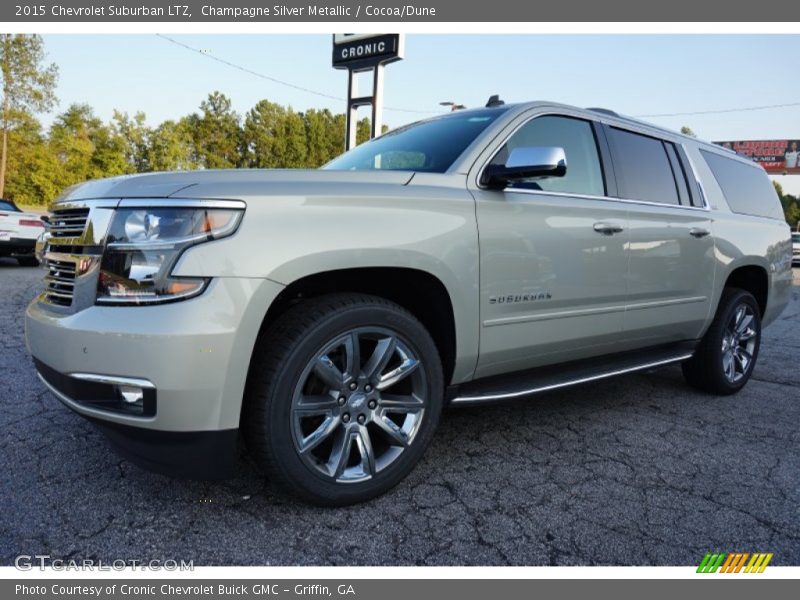 Champagne Silver Metallic / Cocoa/Dune 2015 Chevrolet Suburban LTZ