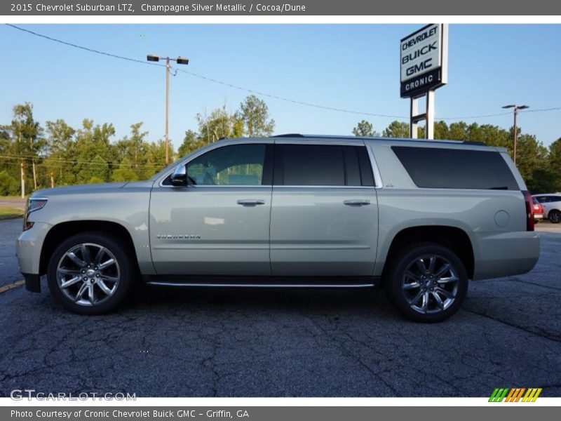 Champagne Silver Metallic / Cocoa/Dune 2015 Chevrolet Suburban LTZ