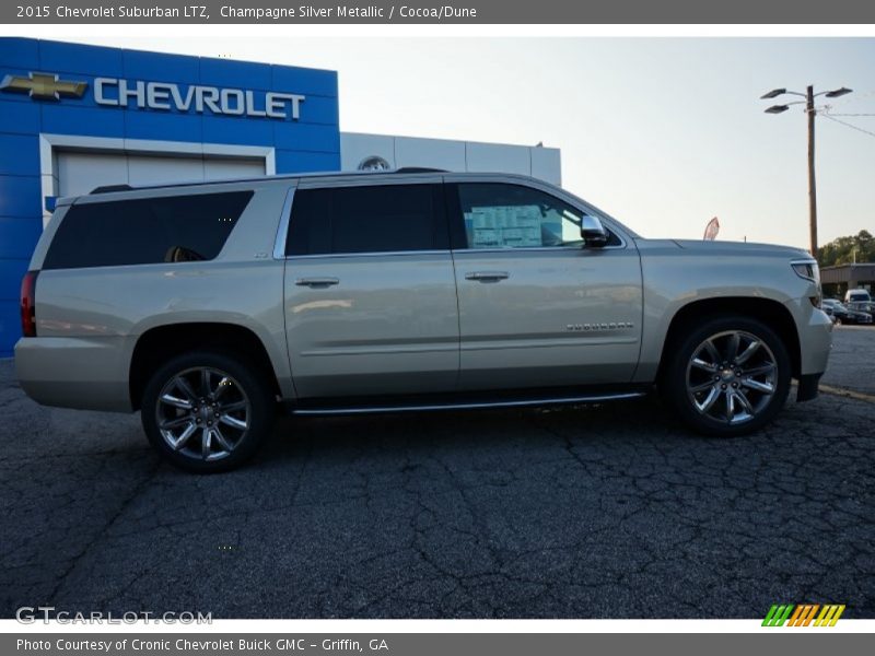 Champagne Silver Metallic / Cocoa/Dune 2015 Chevrolet Suburban LTZ