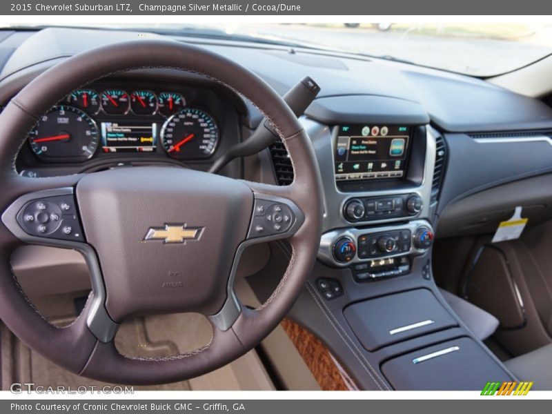 Champagne Silver Metallic / Cocoa/Dune 2015 Chevrolet Suburban LTZ