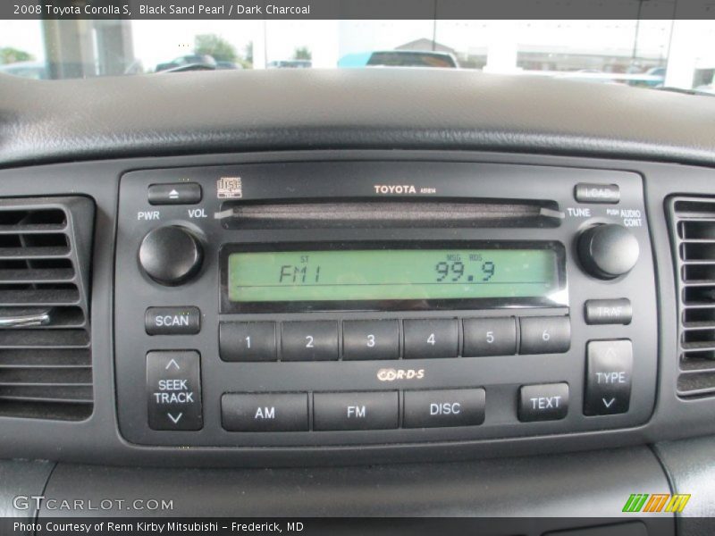 Black Sand Pearl / Dark Charcoal 2008 Toyota Corolla S