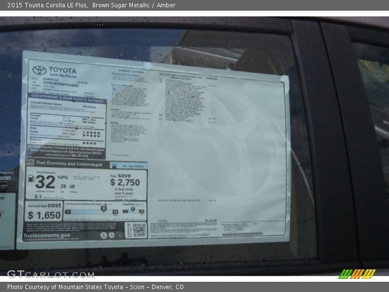 Brown Sugar Metallic / Amber 2015 Toyota Corolla LE Plus