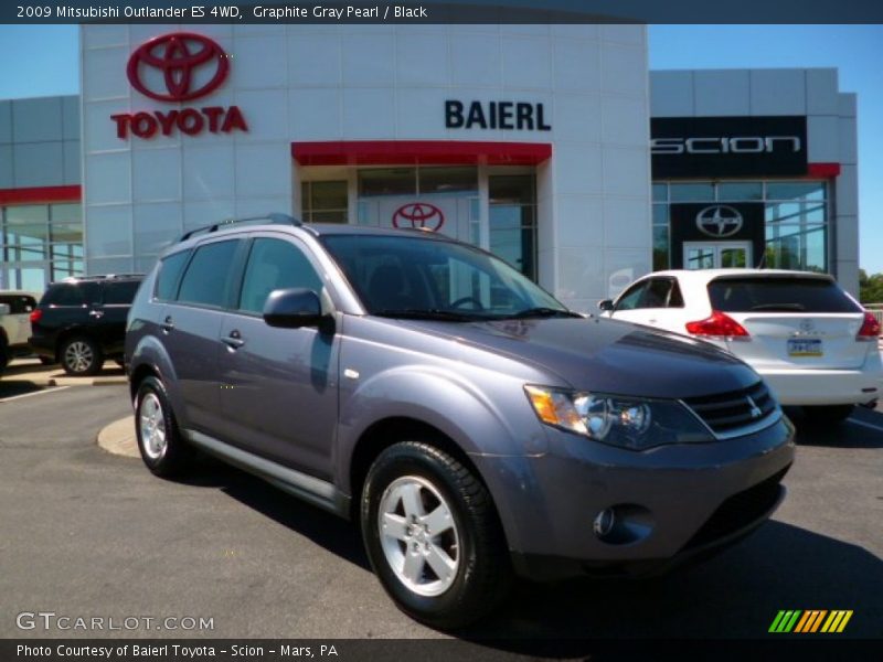 Graphite Gray Pearl / Black 2009 Mitsubishi Outlander ES 4WD