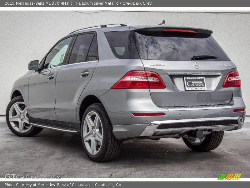 Paladium Silver Metallic / Grey/Dark Grey 2015 Mercedes-Benz ML 350 4Matic