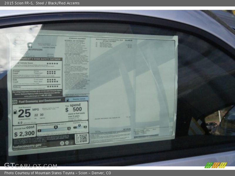 Steel / Black/Red Accents 2015 Scion FR-S