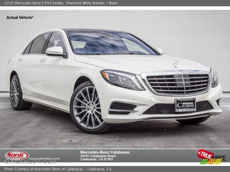 Diamond White Metallic / Black 2015 Mercedes-Benz S 550 Sedan