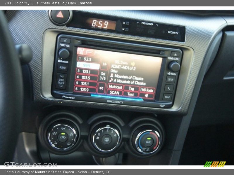 Blue Streak Metallic / Dark Charcoal 2015 Scion tC