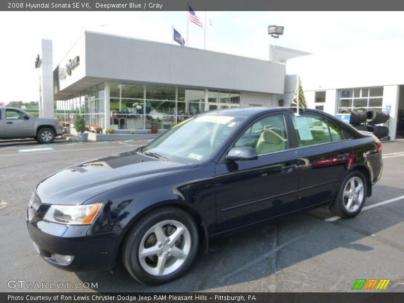 Deepwater Blue / Gray 2008 Hyundai Sonata SE V6