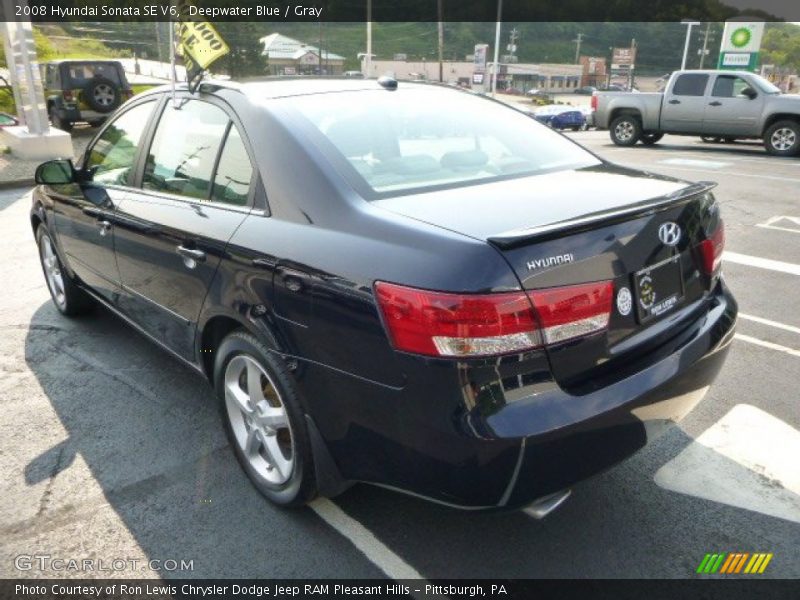 Deepwater Blue / Gray 2008 Hyundai Sonata SE V6