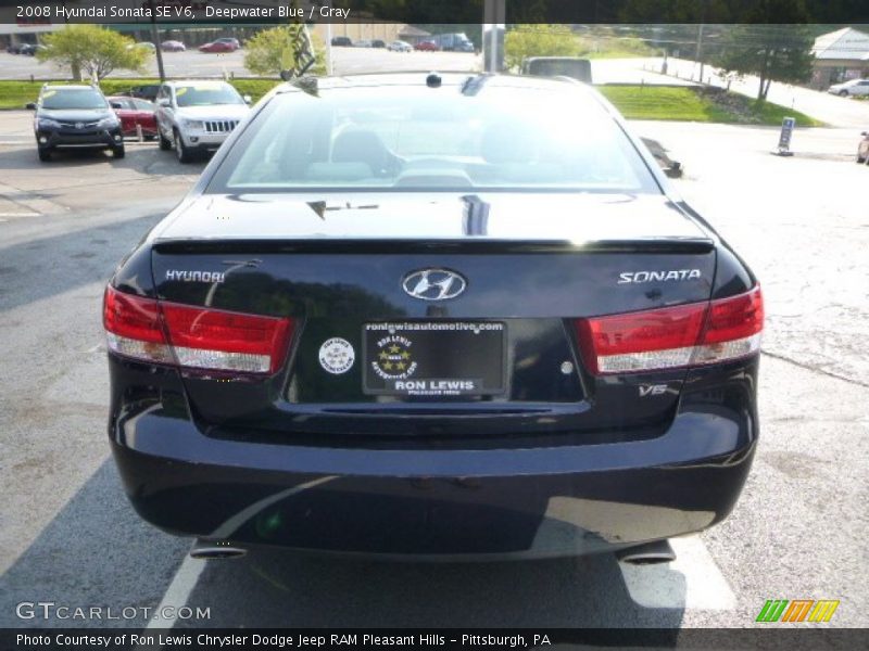 Deepwater Blue / Gray 2008 Hyundai Sonata SE V6