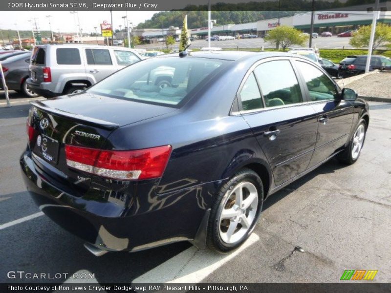 Deepwater Blue / Gray 2008 Hyundai Sonata SE V6