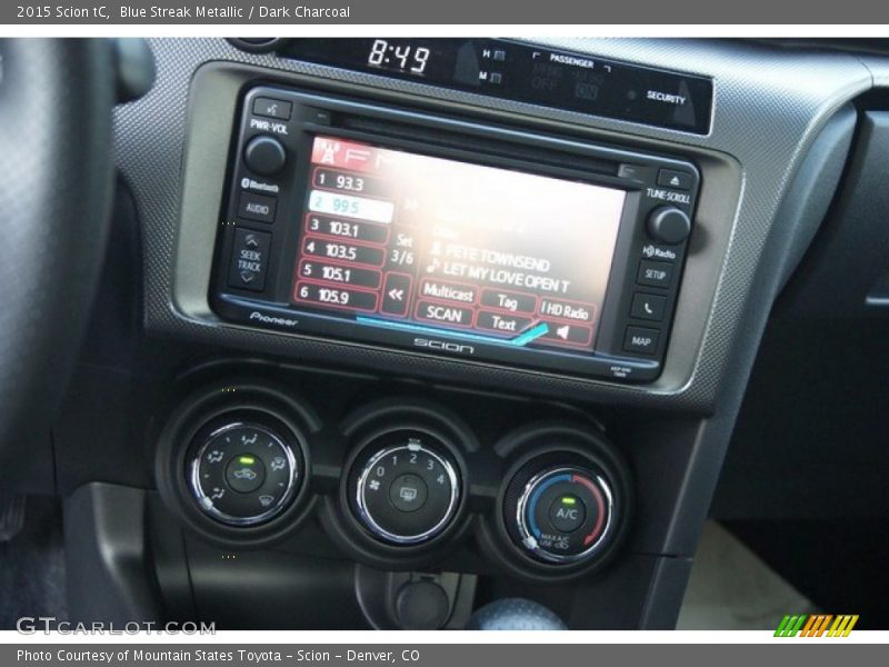Blue Streak Metallic / Dark Charcoal 2015 Scion tC