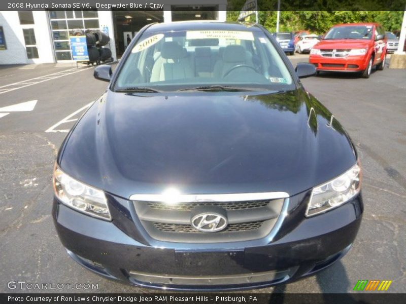 Deepwater Blue / Gray 2008 Hyundai Sonata SE V6