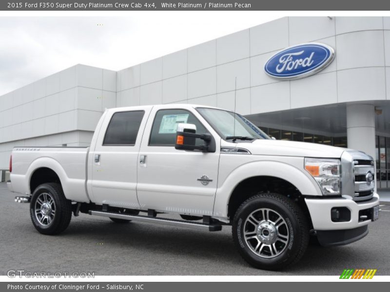 White Platinum / Platinum Pecan 2015 Ford F350 Super Duty Platinum Crew Cab 4x4