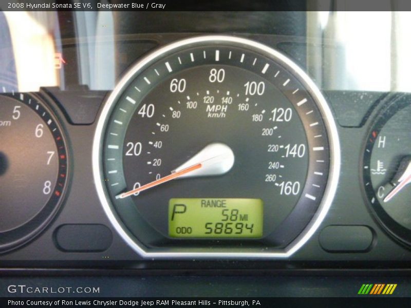 Deepwater Blue / Gray 2008 Hyundai Sonata SE V6