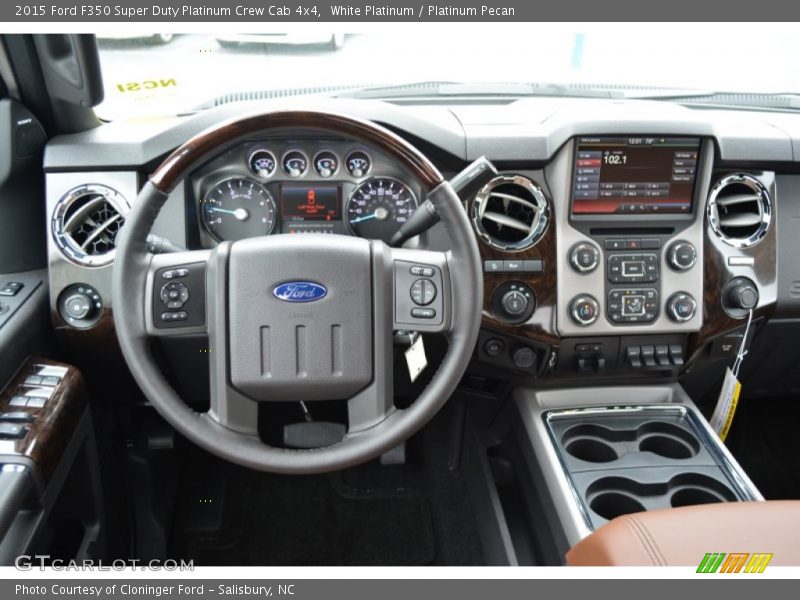 White Platinum / Platinum Pecan 2015 Ford F350 Super Duty Platinum Crew Cab 4x4
