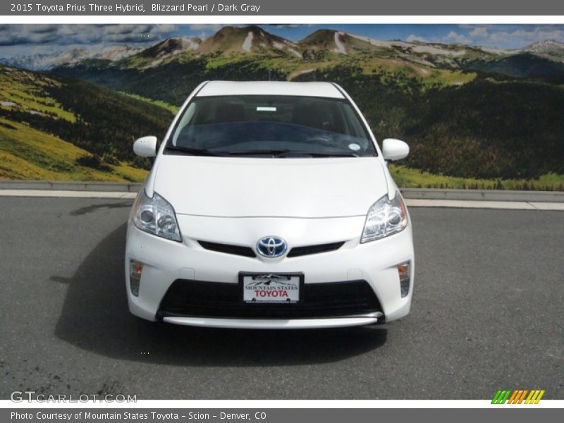 Blizzard Pearl / Dark Gray 2015 Toyota Prius Three Hybrid